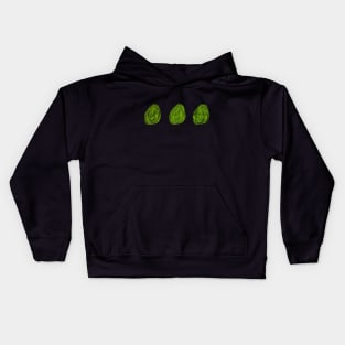 Avocado Three A- Study in Kids Hoodie